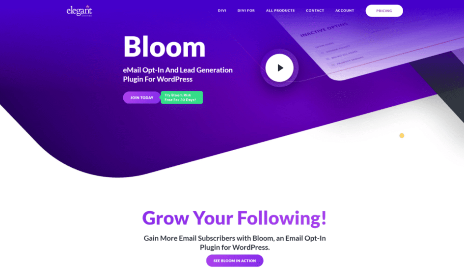 Bloom Email Optin and Segmentation Plugin for WordPress