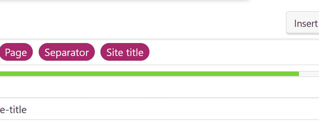 SEO page title example with the Yoast plugin.