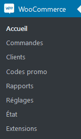 Éléments du menu WooCommerce – WooCommerce Docs